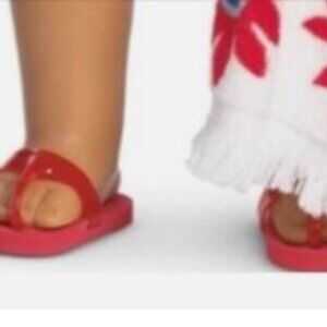American Girl Julie Collection Red Flip Flop Sandals from Swimsuit Set